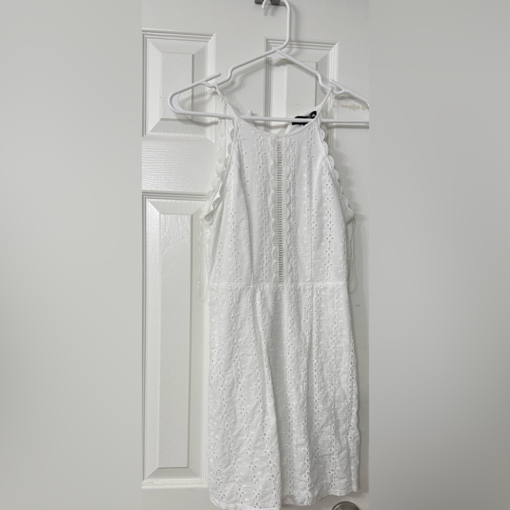 Crystal Doll White Lace Mini Dress